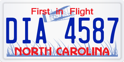 NC license plate DIA4587