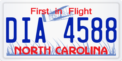 NC license plate DIA4588