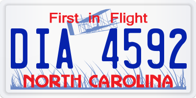 NC license plate DIA4592