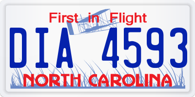 NC license plate DIA4593