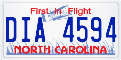 NC license plate DIA4594
