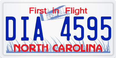 NC license plate DIA4595