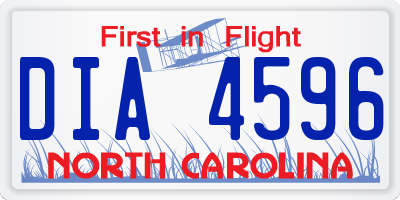 NC license plate DIA4596