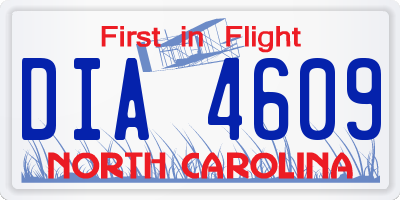 NC license plate DIA4609