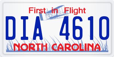 NC license plate DIA4610