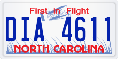 NC license plate DIA4611