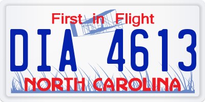 NC license plate DIA4613