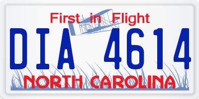 NC license plate DIA4614