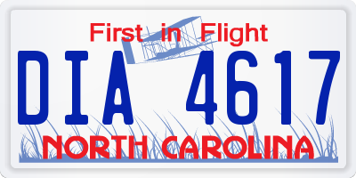 NC license plate DIA4617