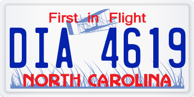 NC license plate DIA4619