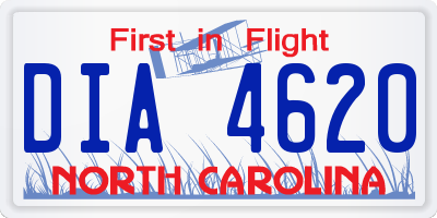 NC license plate DIA4620