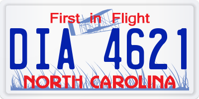 NC license plate DIA4621