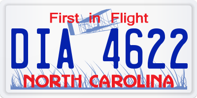 NC license plate DIA4622