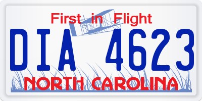 NC license plate DIA4623