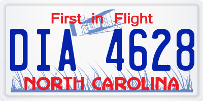 NC license plate DIA4628