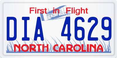 NC license plate DIA4629