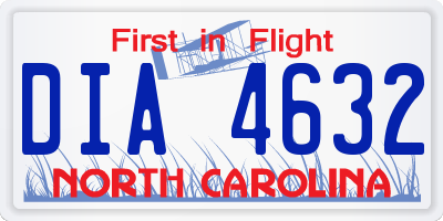 NC license plate DIA4632