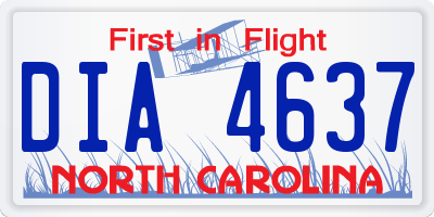 NC license plate DIA4637