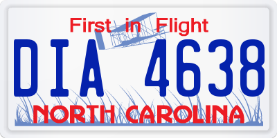 NC license plate DIA4638