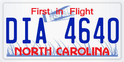 NC license plate DIA4640