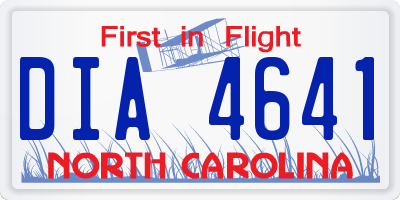 NC license plate DIA4641