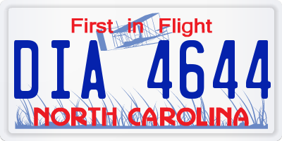 NC license plate DIA4644