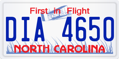 NC license plate DIA4650