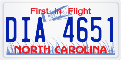 NC license plate DIA4651