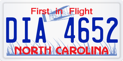 NC license plate DIA4652