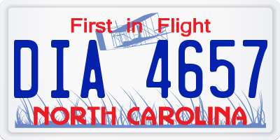 NC license plate DIA4657