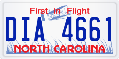 NC license plate DIA4661