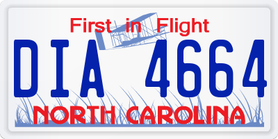 NC license plate DIA4664
