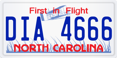NC license plate DIA4666