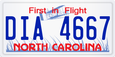 NC license plate DIA4667