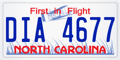 NC license plate DIA4677