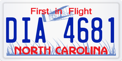 NC license plate DIA4681