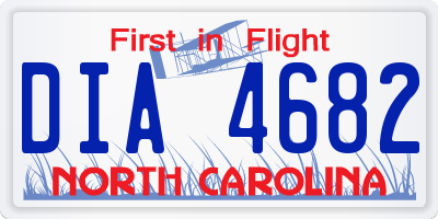 NC license plate DIA4682