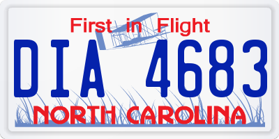 NC license plate DIA4683