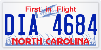 NC license plate DIA4684