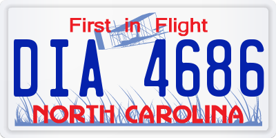 NC license plate DIA4686