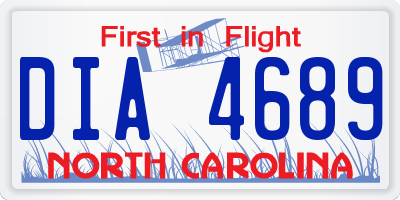 NC license plate DIA4689