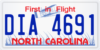 NC license plate DIA4691