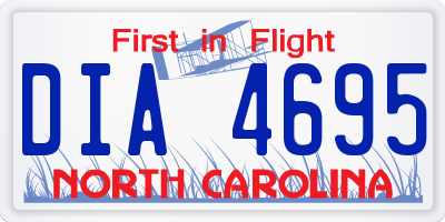 NC license plate DIA4695