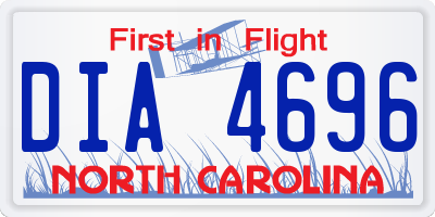 NC license plate DIA4696