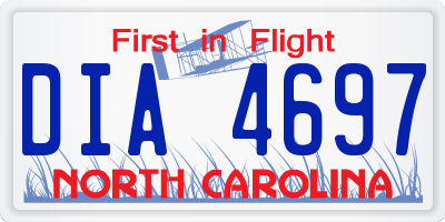 NC license plate DIA4697