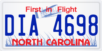 NC license plate DIA4698