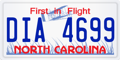 NC license plate DIA4699