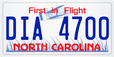 NC license plate DIA4700