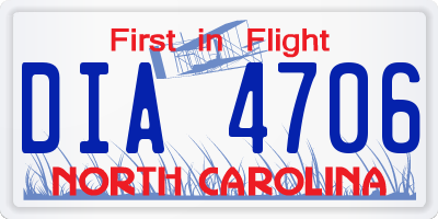NC license plate DIA4706