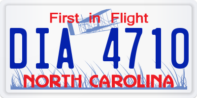 NC license plate DIA4710